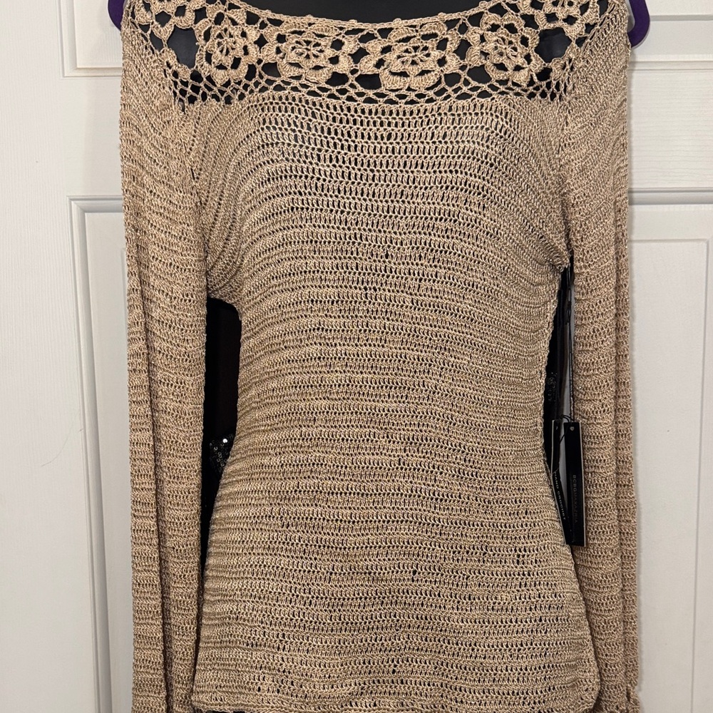 BCBGMaxAzria Hand Crochet Sweater